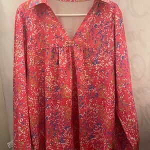 Vibrant Pink Floral Blouse